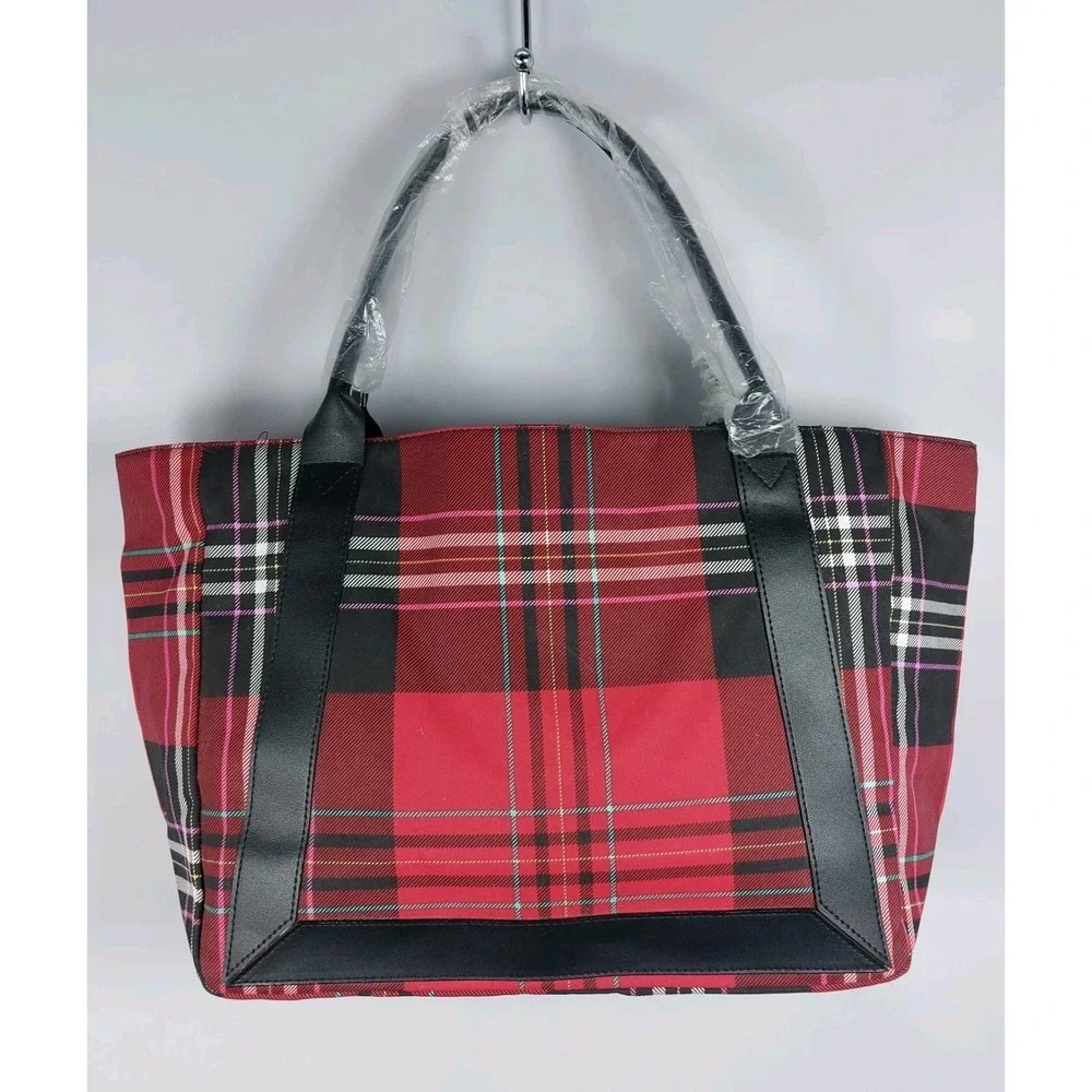 Victoria's Secret Red Plaid Tote 2020 Black Friday Limited Edition Large Bag NEW